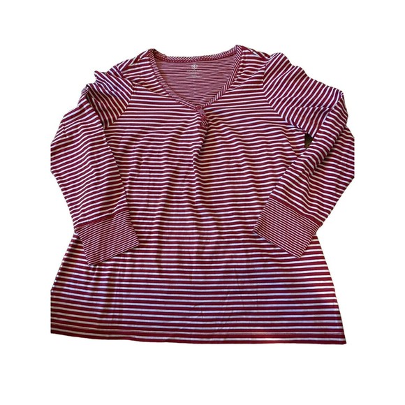 Covington Sport Signature Knit Top Red/white Stripe Size 16-18W - Picture 1 of 6